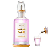 Clear glass mouthwash bottle with 11.8oz capacity