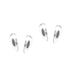 Clip-on 17mm PVC eyeglass nose pads close-up (front)