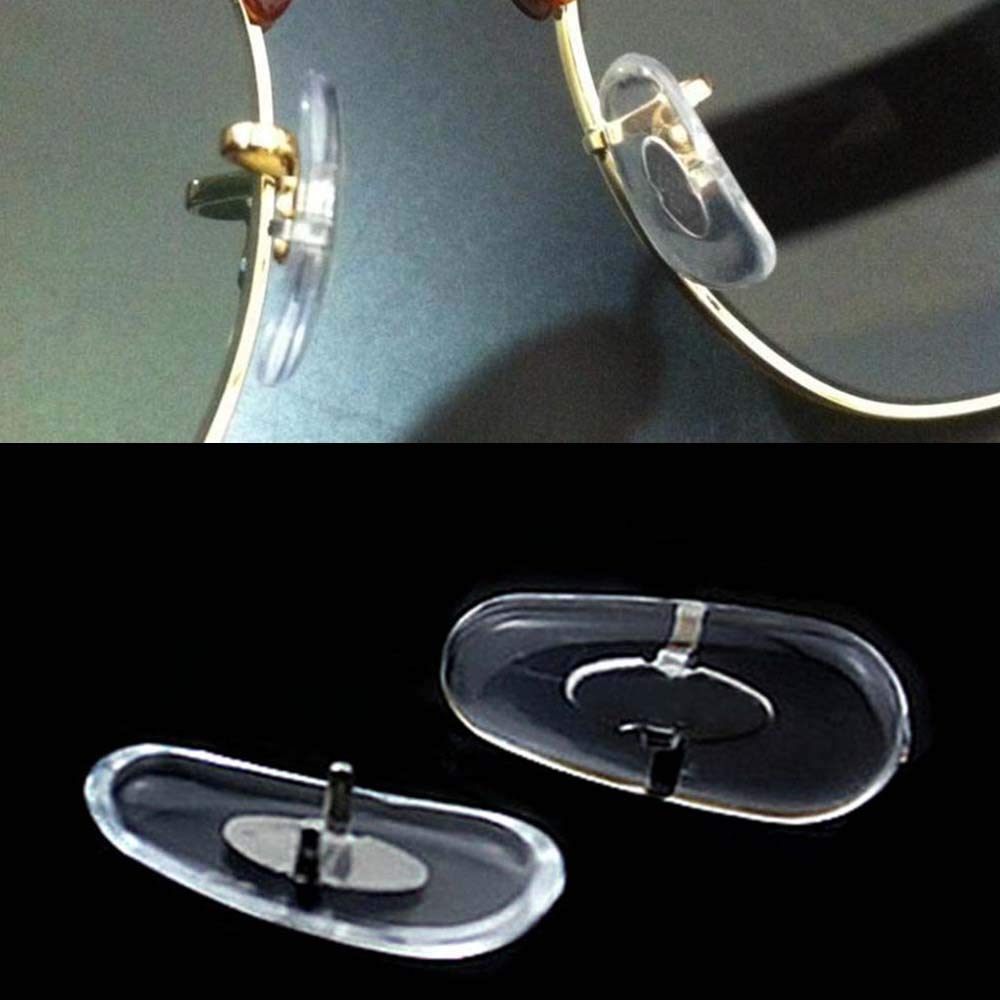 Close-up of 17mm PVC clip-on nose pad on glasses