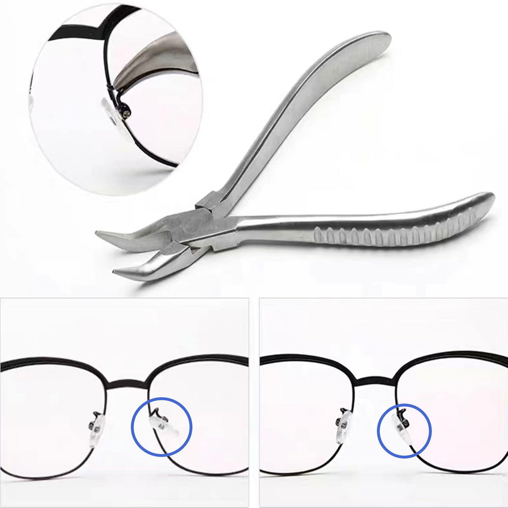 Stainless steel glasses repair clip close-up