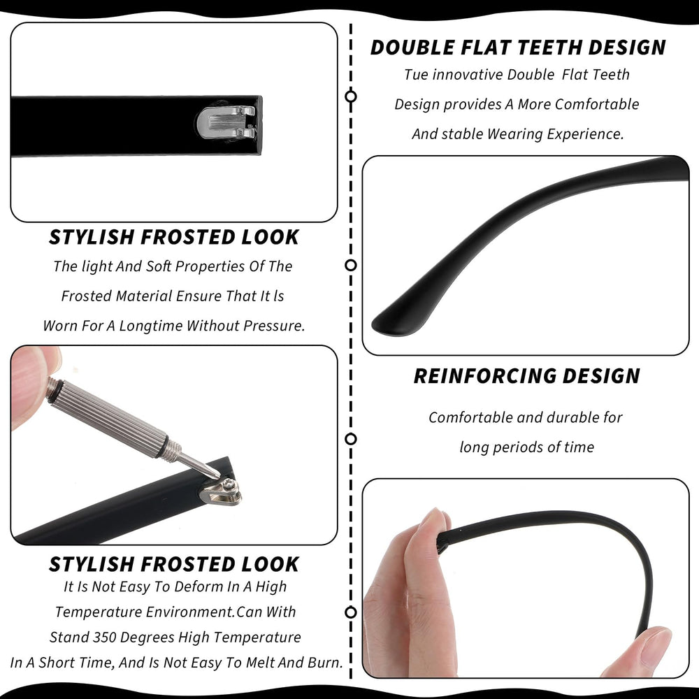 Close-up of TR90 glasses arm replacement material