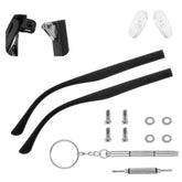 Black TR90 glasses temple replacement kit - front view