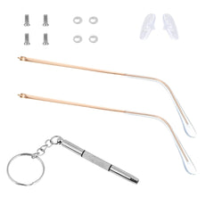 Gold metal glasses arm with transparent temple tip