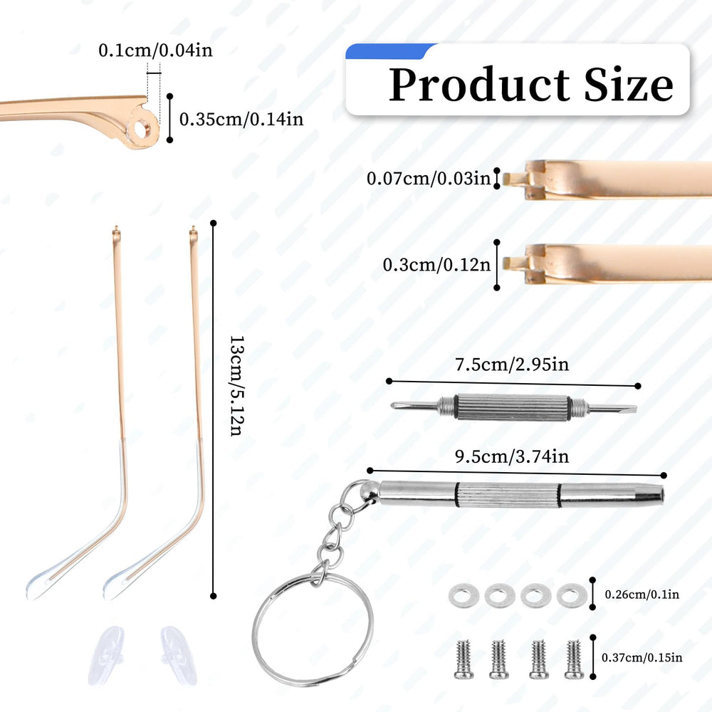 Replacement temple arm close-up with gold finish