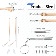 Replacement temple arm close-up with gold finish