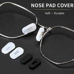 Glasses cleaning cloth included with nose pad covers
