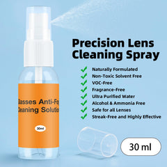 Anti-fog spray bottle with microfiber cleaning cloth