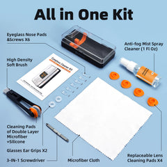 Assorted screws, nose pads and ear grips for eyewear repair