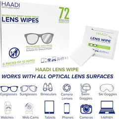 Box of 72 glasses cleaner wipes – back view