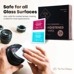 Glasses cleaning kit with spray bottle and wipes