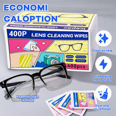 All-in-one cleaning wipes for glasses, cameras and screens