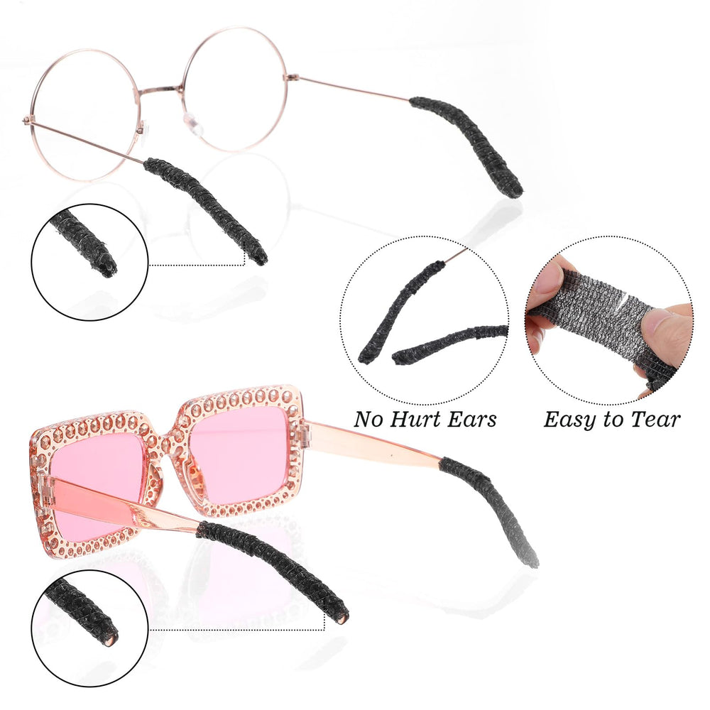 Various glasses styles fitted with ear cushion bands