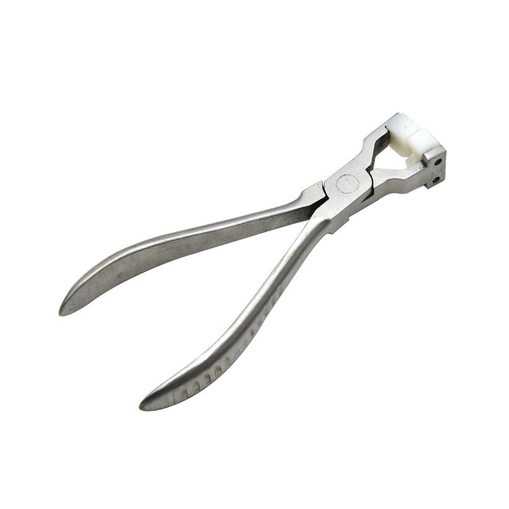 Front view of glasses frame clamp adjusting pliers