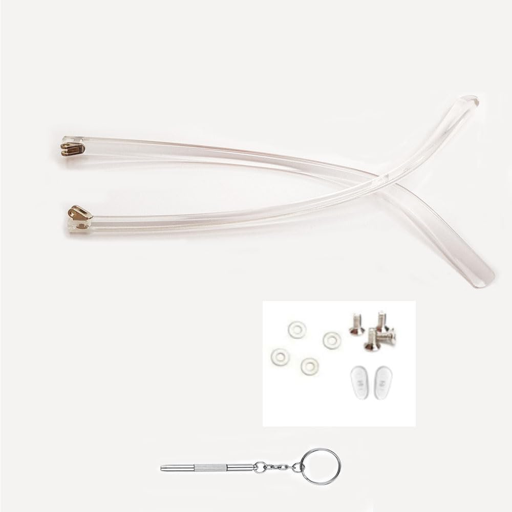 Packaging contents: 1 pair glasses legs, screws and 3-in-1 screwdriver