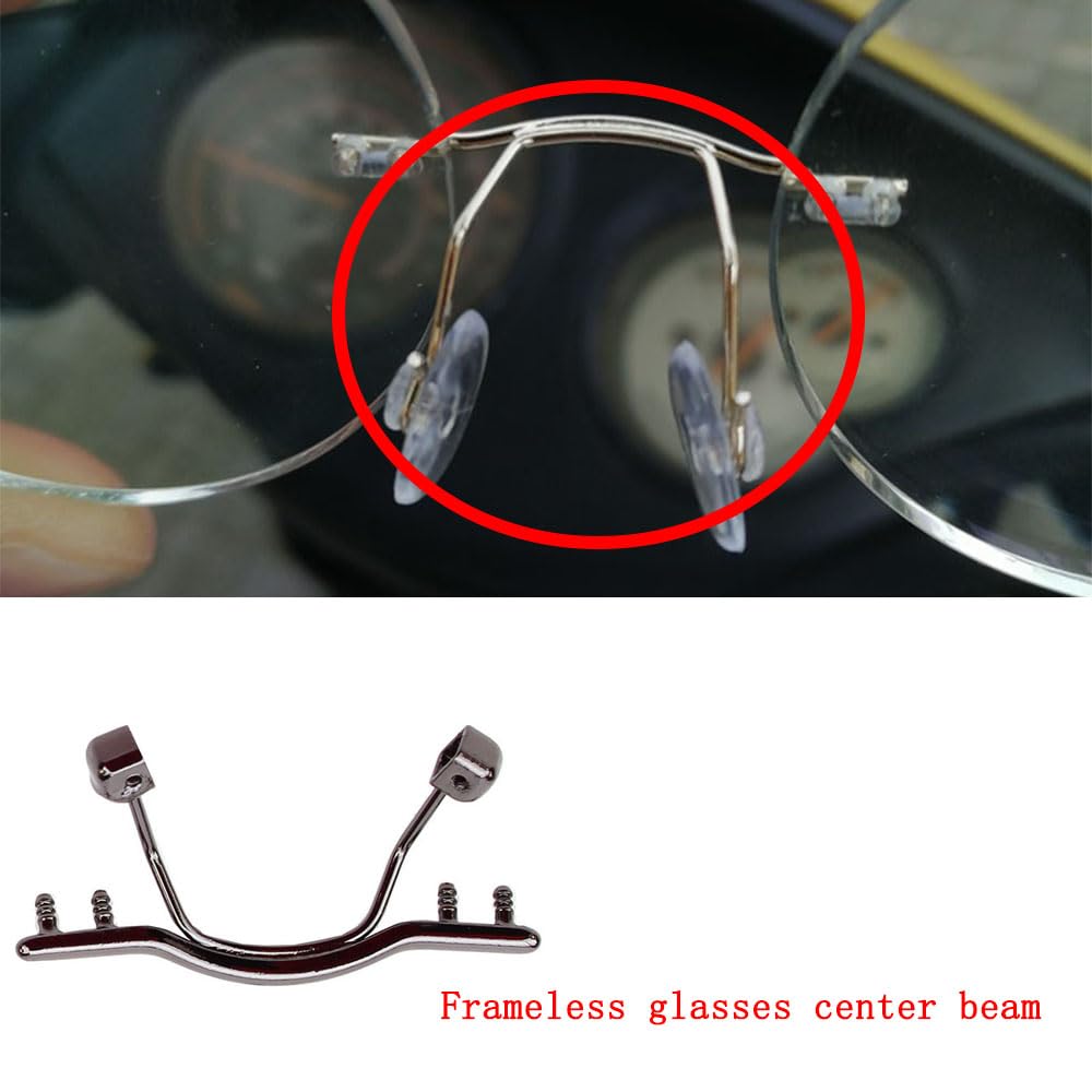 Frameless glasses nose pad frame with middle beam bracket