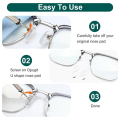 Glasses nose pad set in three sizes (large, medium, small) for universal fit