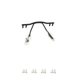 Frameless metal eyeglasses nose pad arm (black) - close-up detail