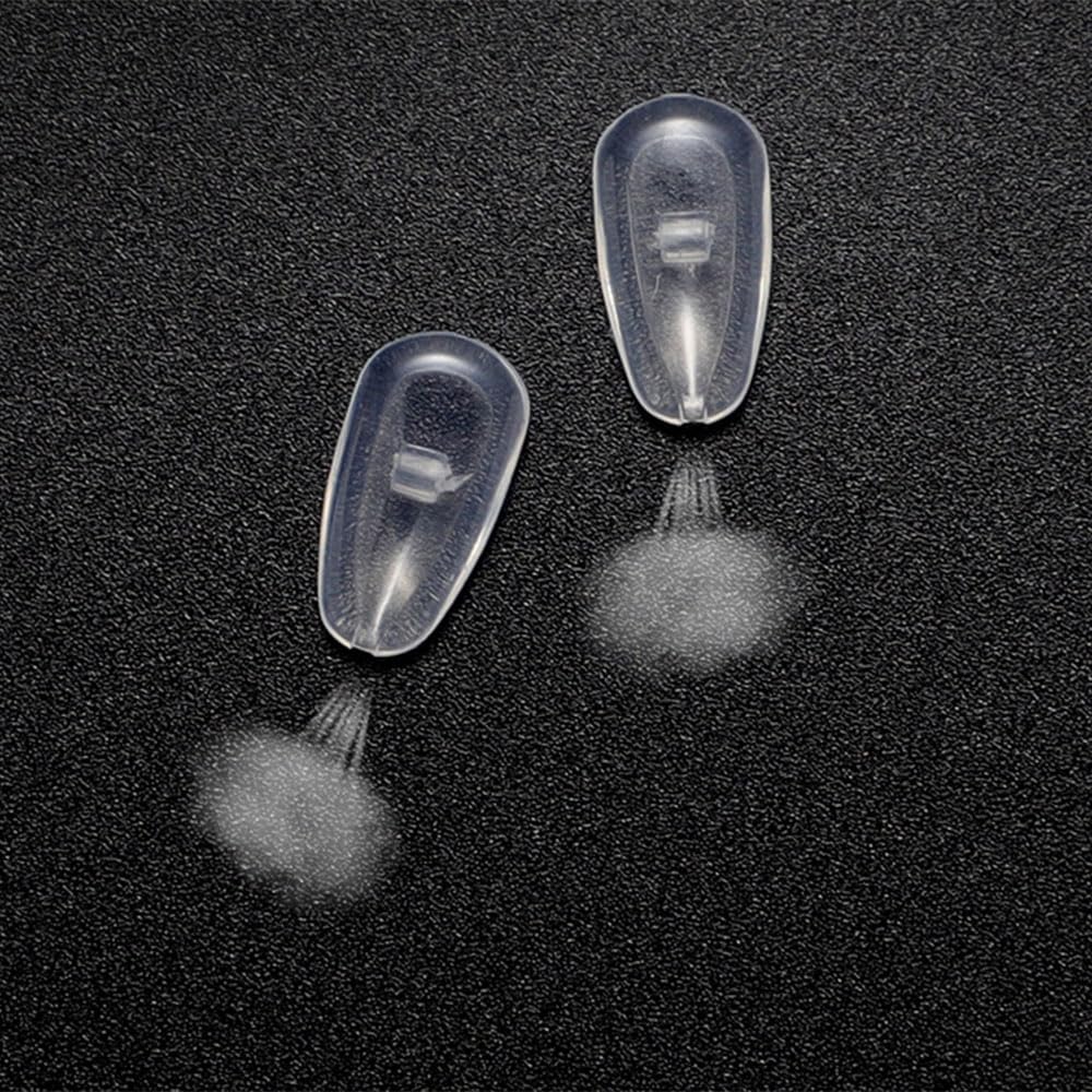 Installation example of silicone nose pads on a glasses frame