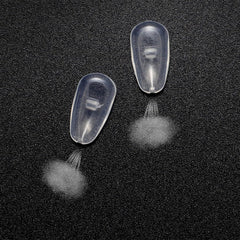 Installation example of silicone nose pads on a glasses frame