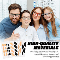 Packaging showing 12 sheets of adhesive eyeglasses nose pads