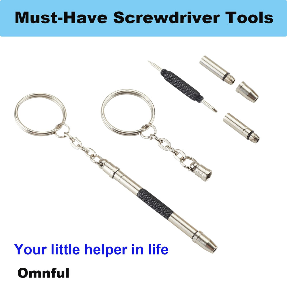 Colorful textured handle of eyeglass repair screwdriver