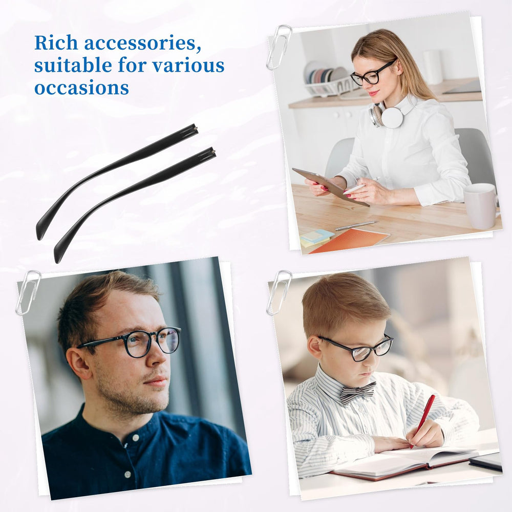 Glasses repair kit contents arranged neatly