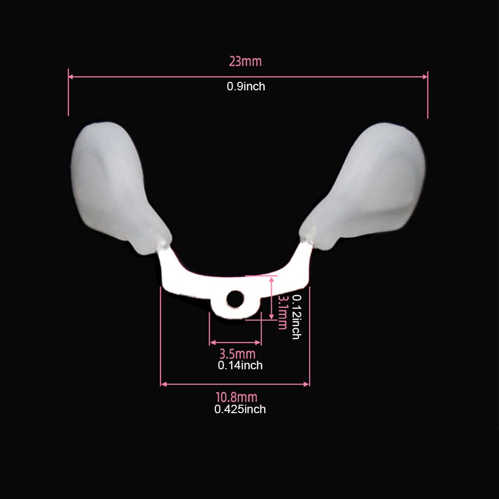 Close-up of glasses nose pad with metal core and 3-in-1 screwdriver