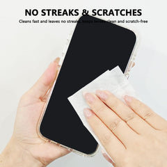 Glasses, screens, and camera lens being cleaned with lens wipes