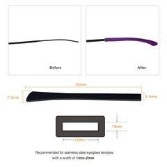 White silicone eyeglass temple end tips