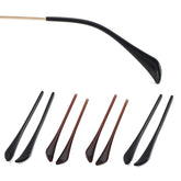 4 pairs of anti-slip plastic eyeglass end tips in black and brown