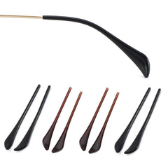 4 pairs of anti-slip plastic eyeglass end tips in black and brown