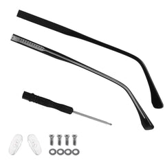 Black eyeglasses replacement temple arm close up