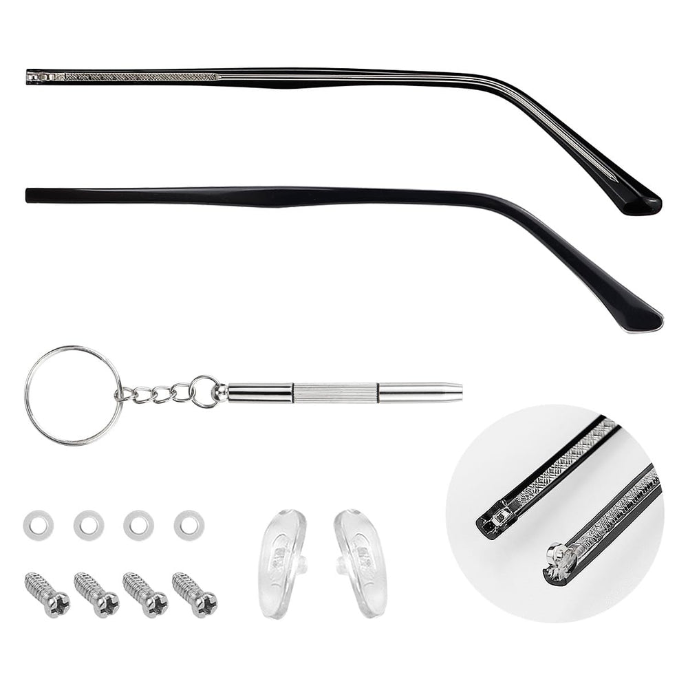 Black metal glasses replacement temple arm - universal fit