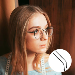 Sleek black metal eyeglasses temple replacement part