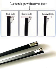 Glasses with new temple arms being fitted