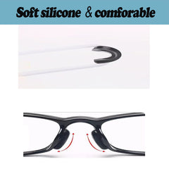 Glasses with anti-slip silicone nose pads
