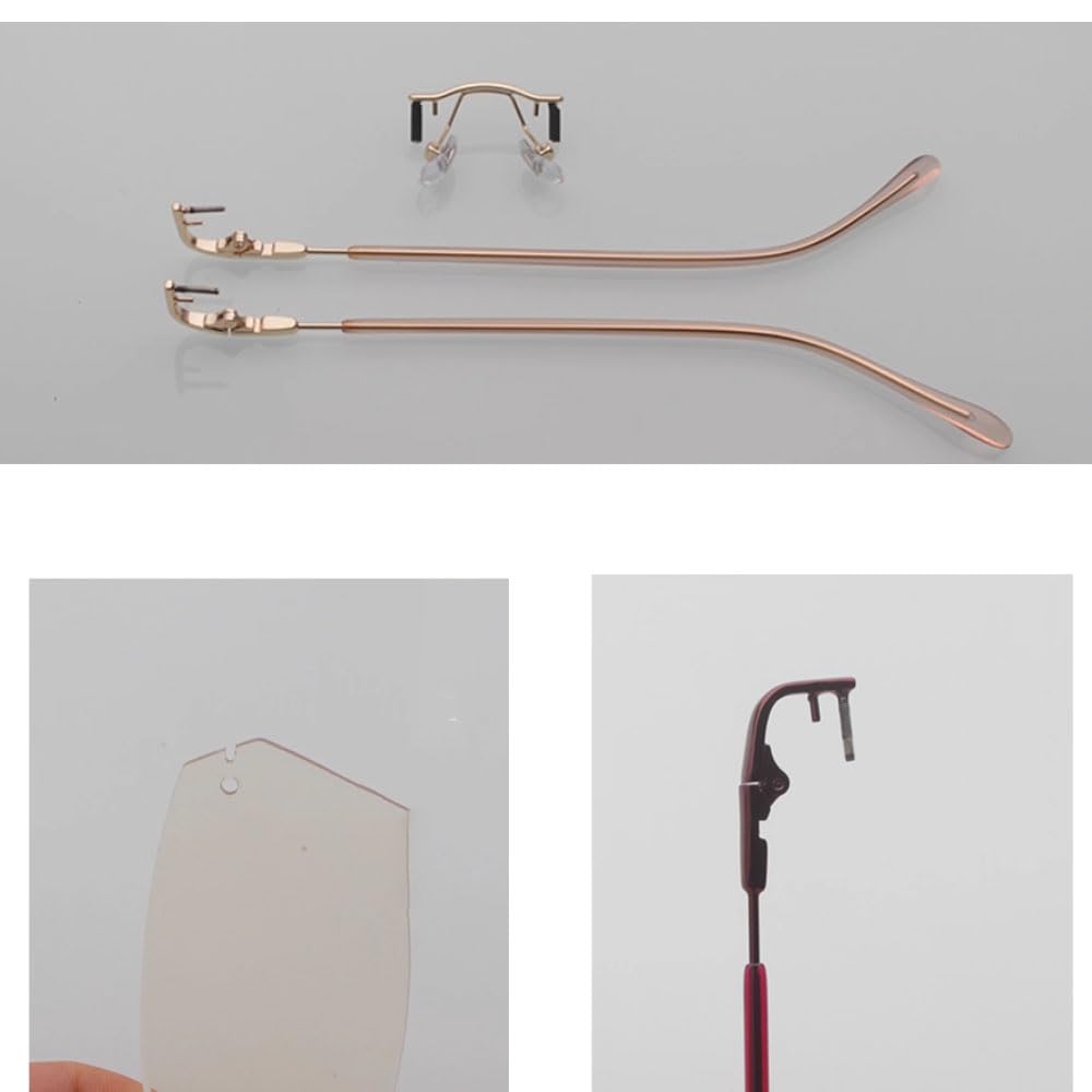 Glasses replacement kit with nose bridge and screws
