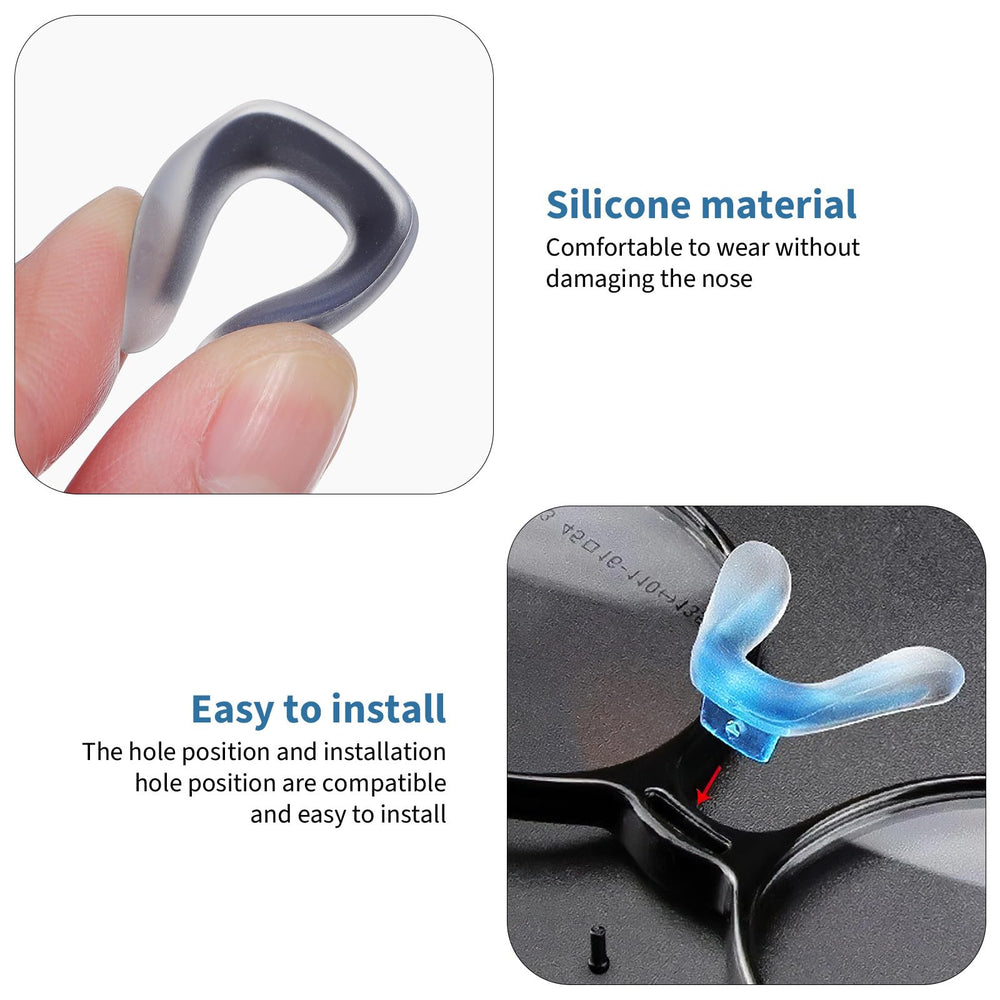 Comfortable silicone eyeglass nose pad on frame