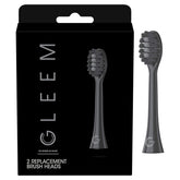 GLEEM replacement brush head black 2 count - front view