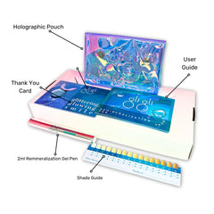 Gel tube with shade guide and applicator