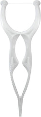 Floss pick tip reaching between teeth for thorough cleaning