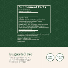 Close-up of NAD+ supplement bottle label
