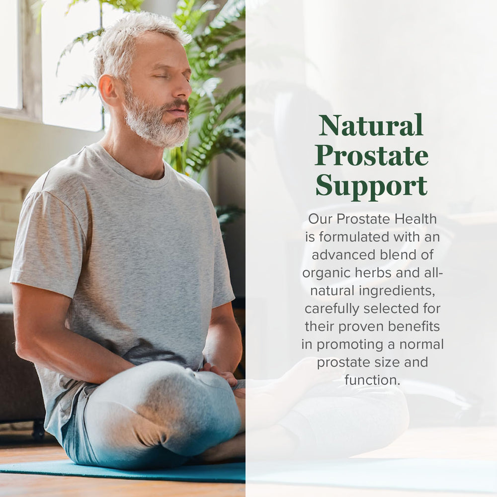 Close-up of Global Healing Organic Prostate Health bottle label