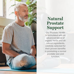 Close-up of Global Healing Organic Prostate Health bottle label