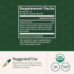 Organic turmeric and black pepper extract ingredient label