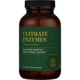 Global Healing Ultimate Enzymes bottle label with VeganZyme full-spectrum enzymes
