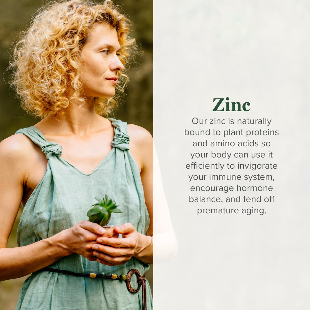 Front view of Global Healing Organic Zinc Liquid bottle