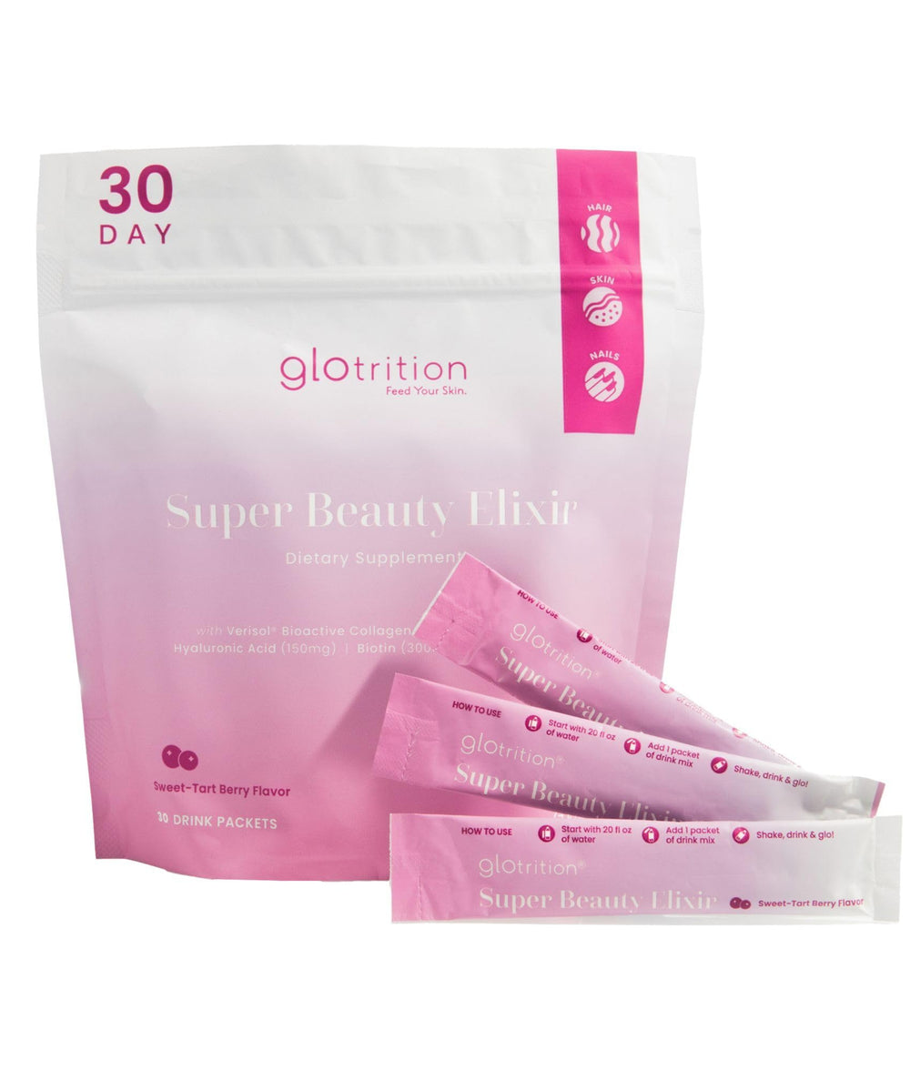 Glotrition Super Beauty Elixir bottle and packaging (30ct)