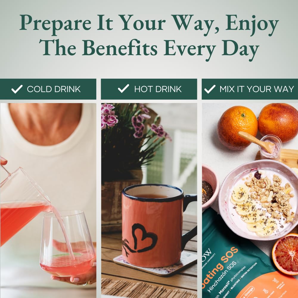 Preparing Glow Bloating SOS in a glass