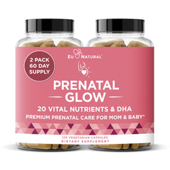 Bottle of Glow Prenatal Vitamins with 120 capsules